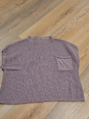 Free People Cropped Ribbed Pocket Sweater in Mauve